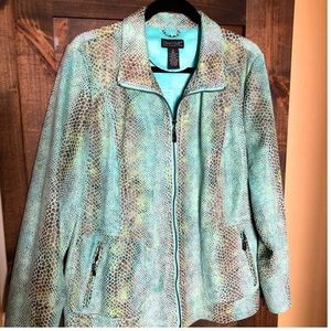 Snake embossed faux leather jacket by Dialogue